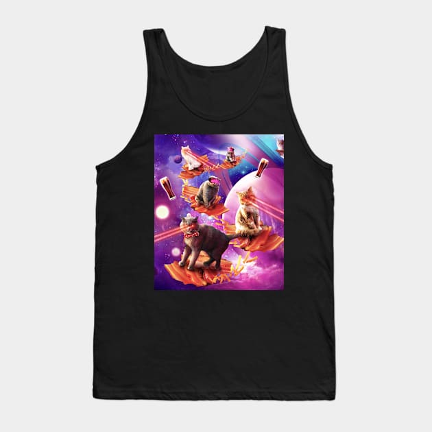 Bacon Galaxy Laser Cat - Space Bacon Cats Tank Top by Random Galaxy